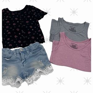 Floral Black and Pink Kids Top